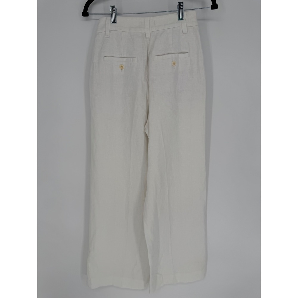 MADEWELL THE HARLOW WIDE-LEG PANT 100% LINEN WHITE NWT SZ 00 COASTAL LIGHTWEIGHT - Picture 10 of 14